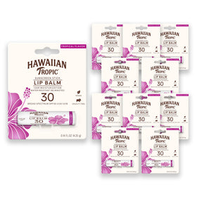 Hawaiian Tropic front packaging showing SPF 30 and travel size benefits