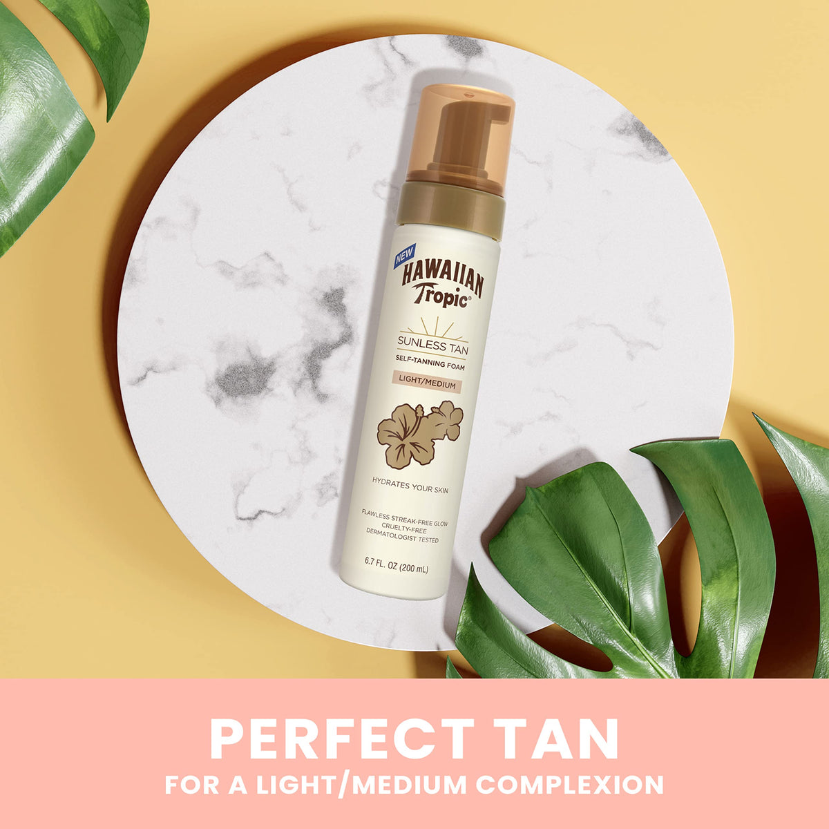 Hawaiian Tropic mousse texture swirl showing smooth, non-sticky finish
