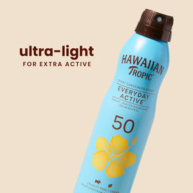 Hawaiian Tropic spray nozzle and twist-lock demonstrating leak protection