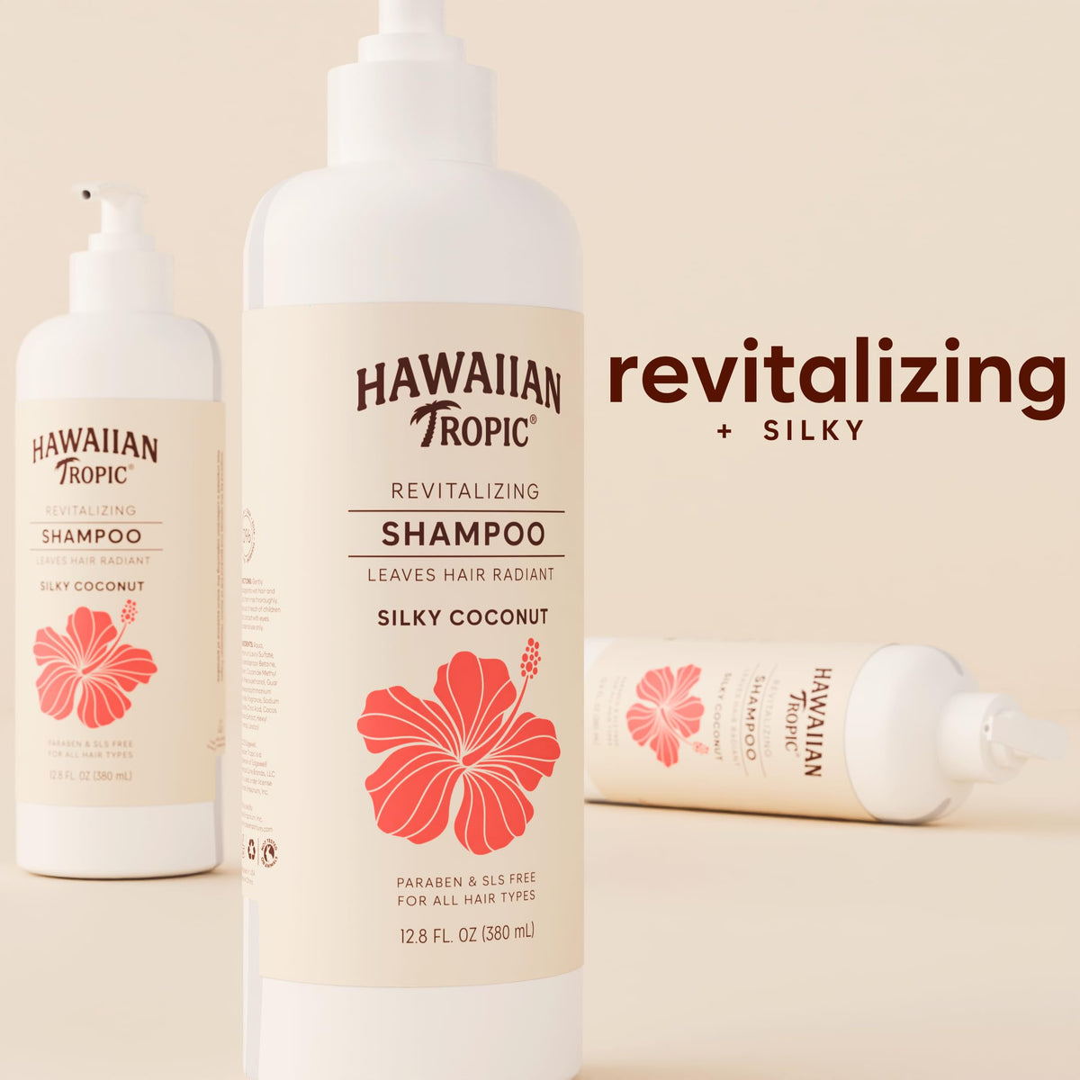 Hawaiian Tropic dual viewing window showing visible levels for easy refill checks