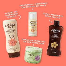 Hawaiian Tropic botanical ingredients like mango and papaya highlighting natural scent