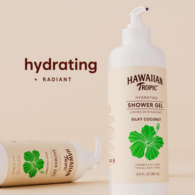 Hawaiian Tropic pump close-up demonstrating tamper-proof pump and precise dispensing
