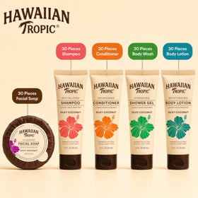 Hawaiian Tropic soap bar detail showing compact size and gentle cleansing