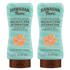 Hawaiian Tropic twin pack front view showing convenient after-sun care