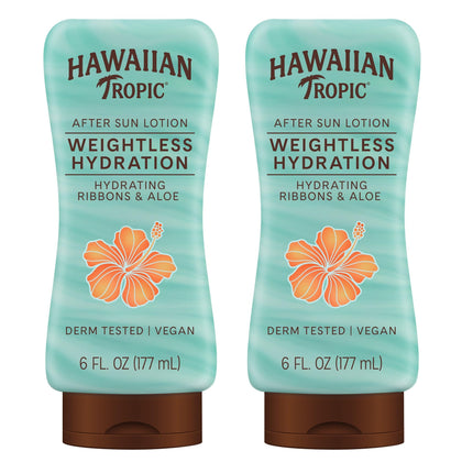 Hawaiian Tropic twin pack front view showing convenient after-sun care