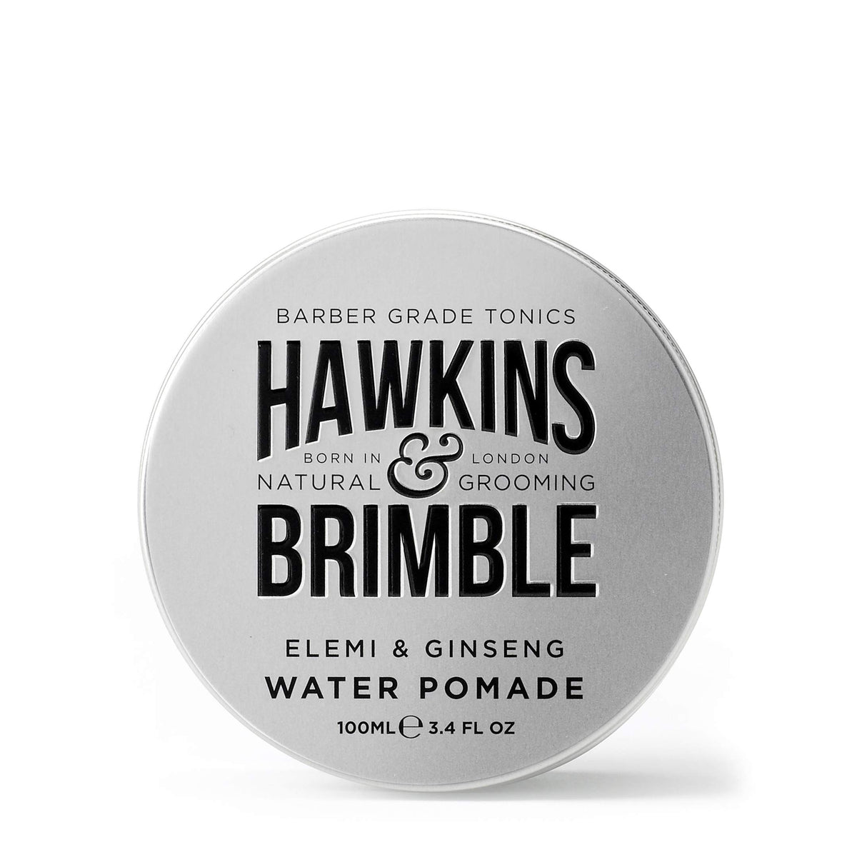 Hawkins & Brimble open jar close-up highlighting pomade texture and spreadability benefit