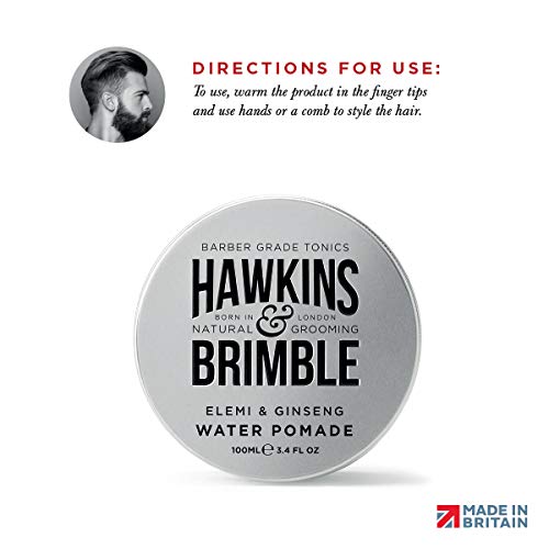 Hawkins & Brimble styled model side profile showing firm hold and natural shine benefit