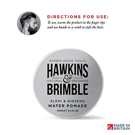 Hawkins & Brimble styled model side profile showing firm hold and natural shine benefit