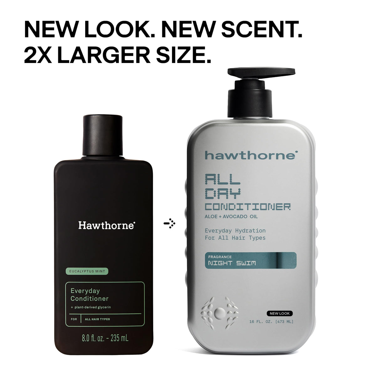 Hawthorne conditioner in hand to show real size and travel-friendly benefit