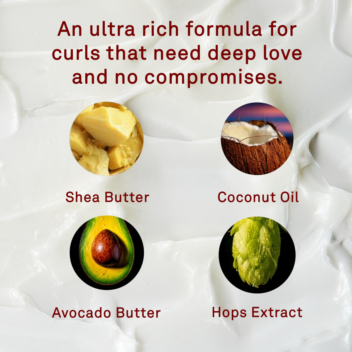 Hawthorne with shea and avocado butter jars showing nourishing ingredients