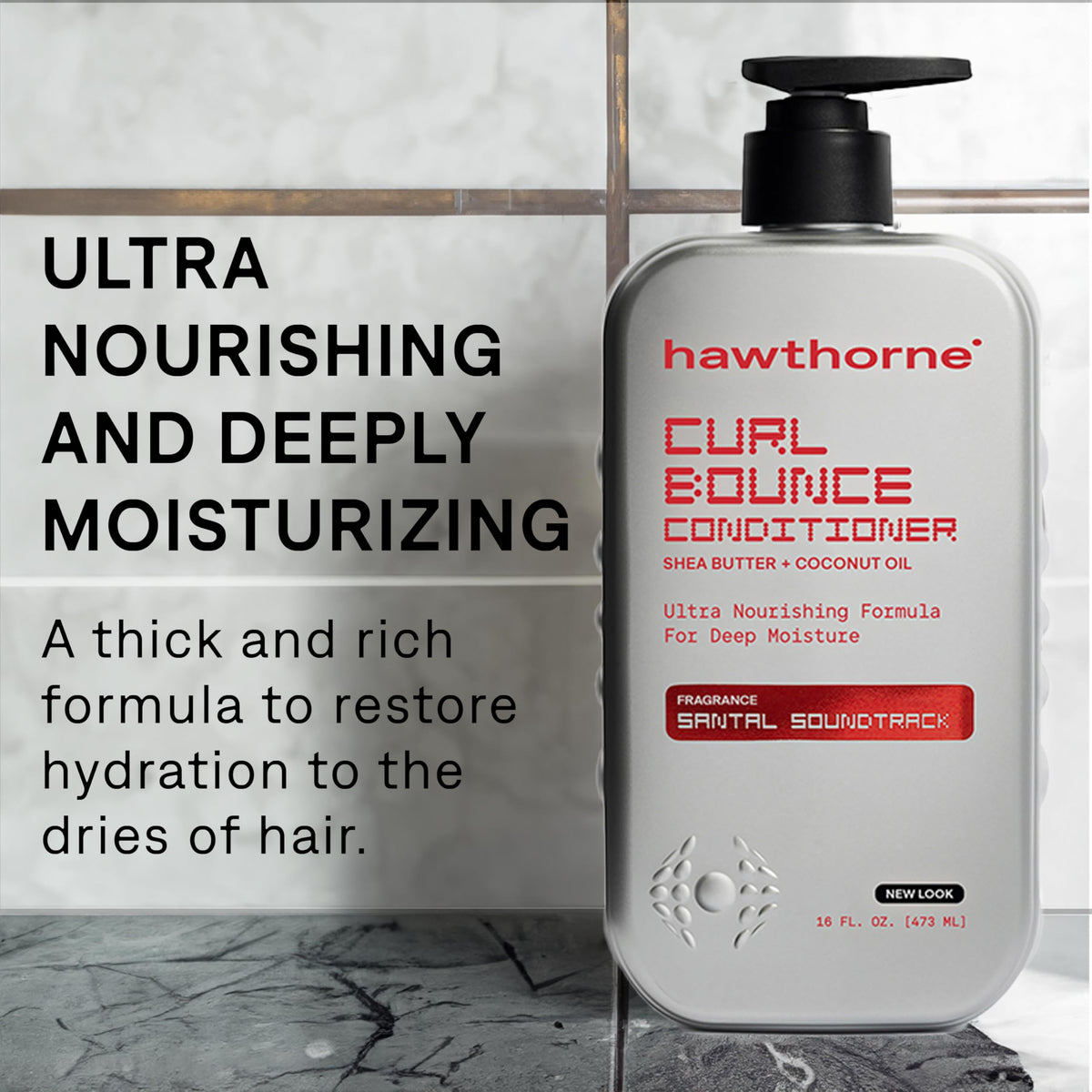 Hawthorne conditioner texture on hand illustrating creamy consistency and slip
