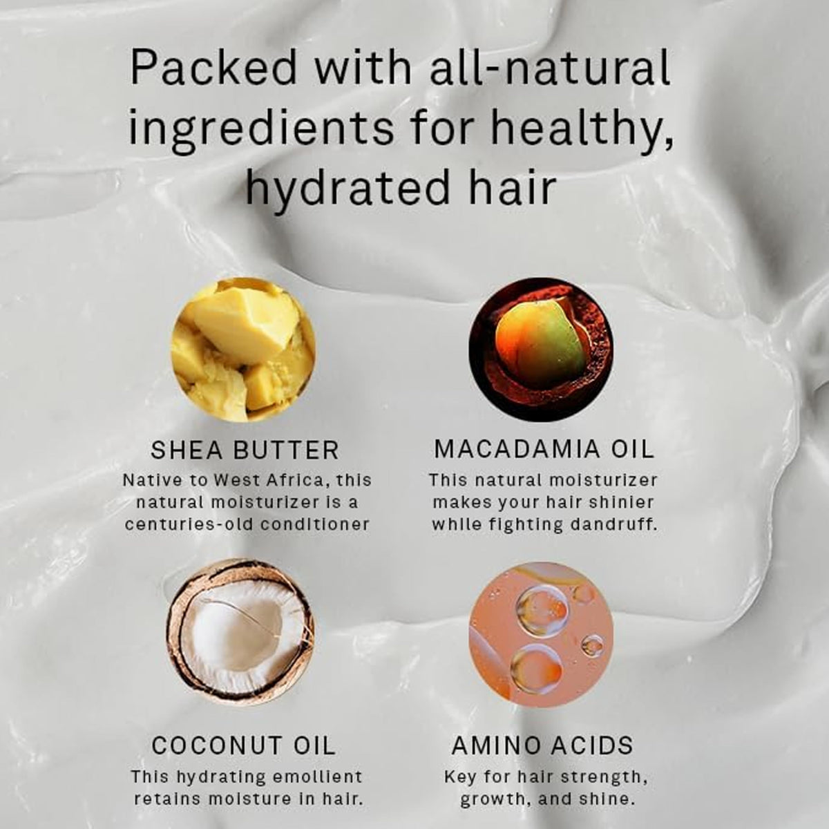 Hawthorne shea and macadamia ingredients illustrating deep nourishment