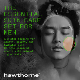 Hawthorne face lotion pump detail showing easy dispensing and lightweight feel