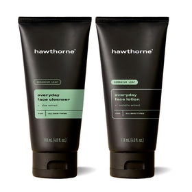 Hawthorne front packaging of skincare kit showing both bottles for clear routine
