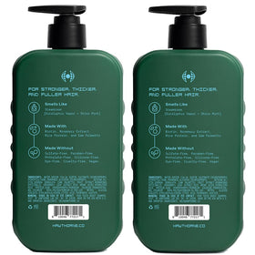 Hawthorne visual of key ingredients like saw palmetto and vitamin E for scalp support