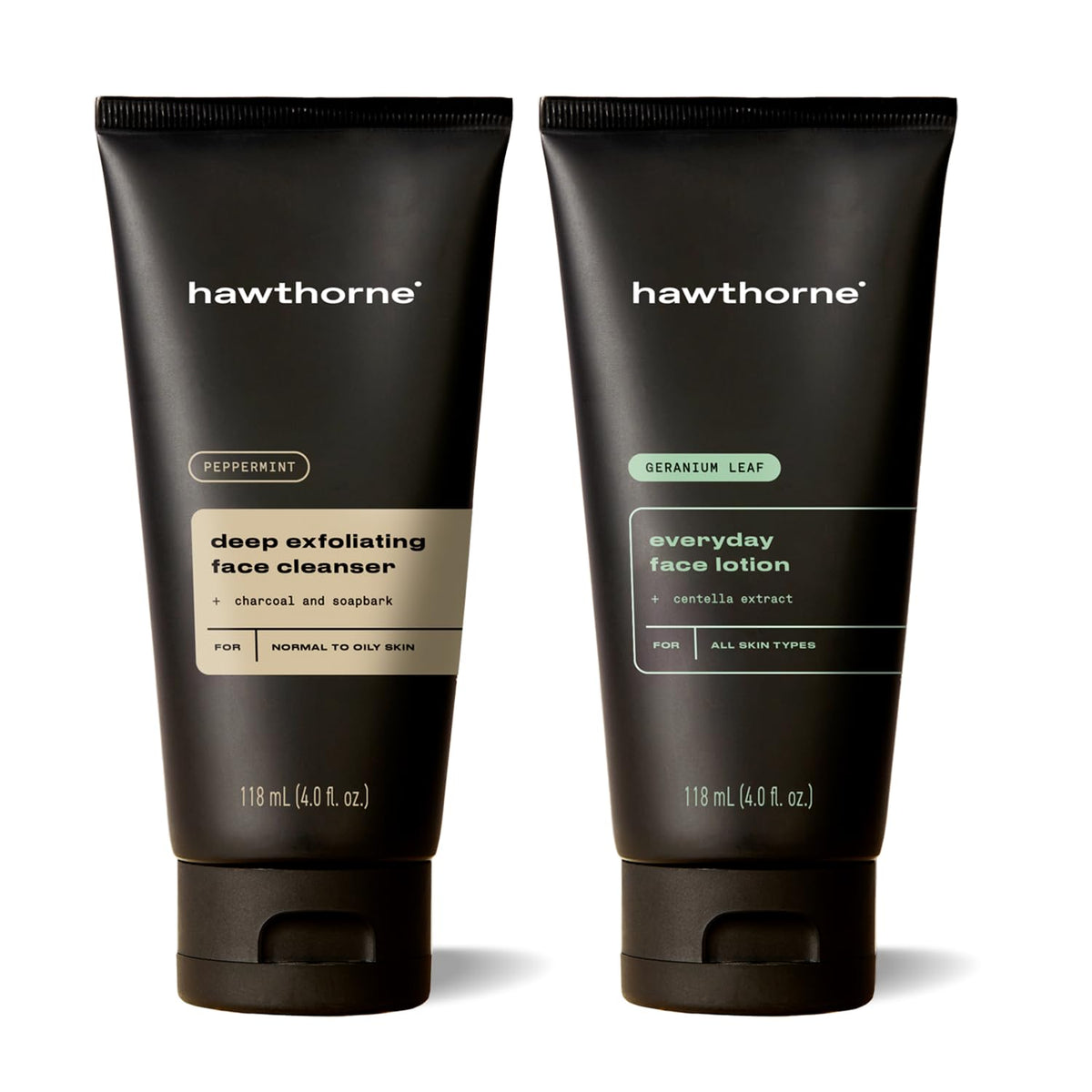 Hawthorne kit front packaging showing cleanser and lotion for easy routine