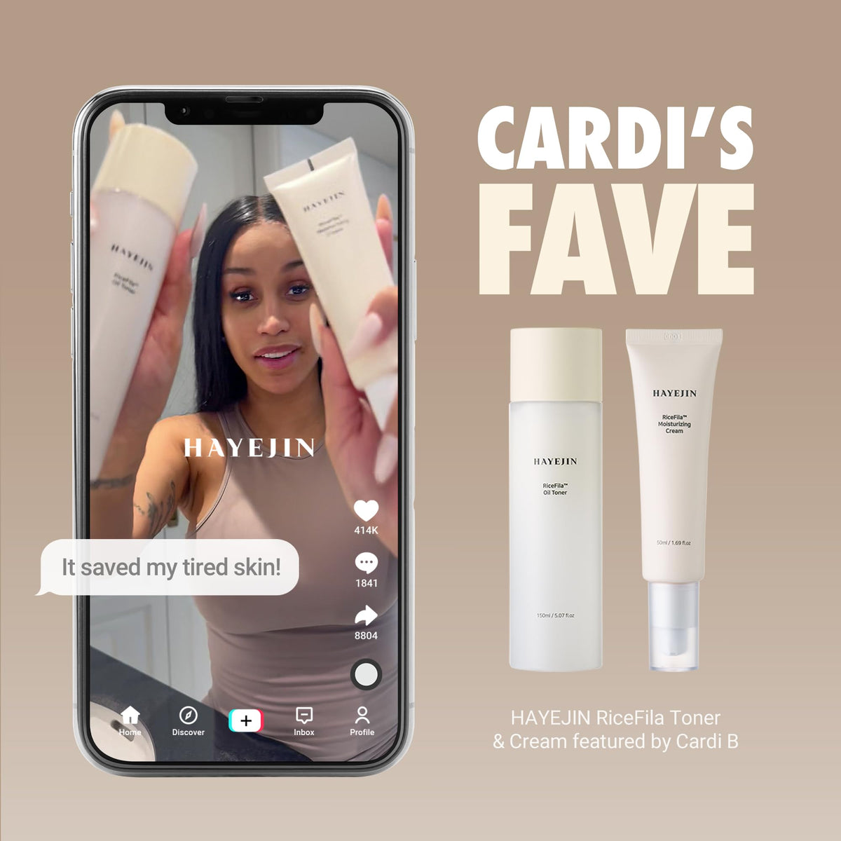 HAYEJIN texture pump dispensing milky toner cream for quick absorbs
