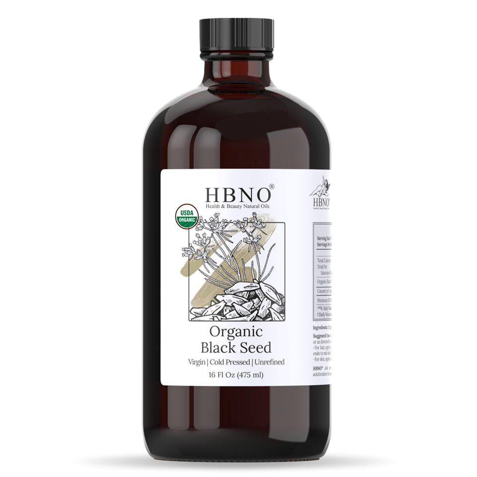 HBNO front bottle view showing full 16 oz glass and organic seal