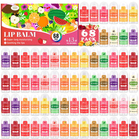 HCKLM front packaging showing 68 mini lip balms and variety — easy gifting