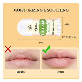 HCKLM mini lip balm in hand demonstrating compact size and easy portability