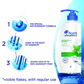 Head & Shoulders 22 oz bottle next to hand for accurate size and scale