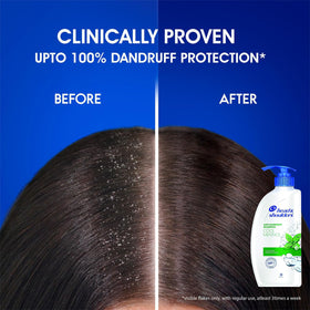 After wash hair with Head & Shoulders showing flake-reduced, refreshed look