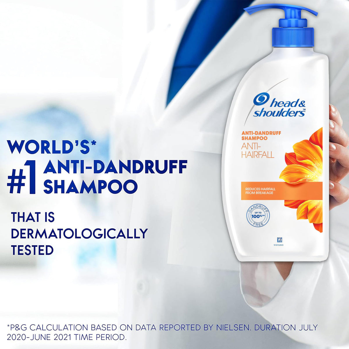 Head & Shoulders on bathroom shelf in lifestyle scene for daily routine