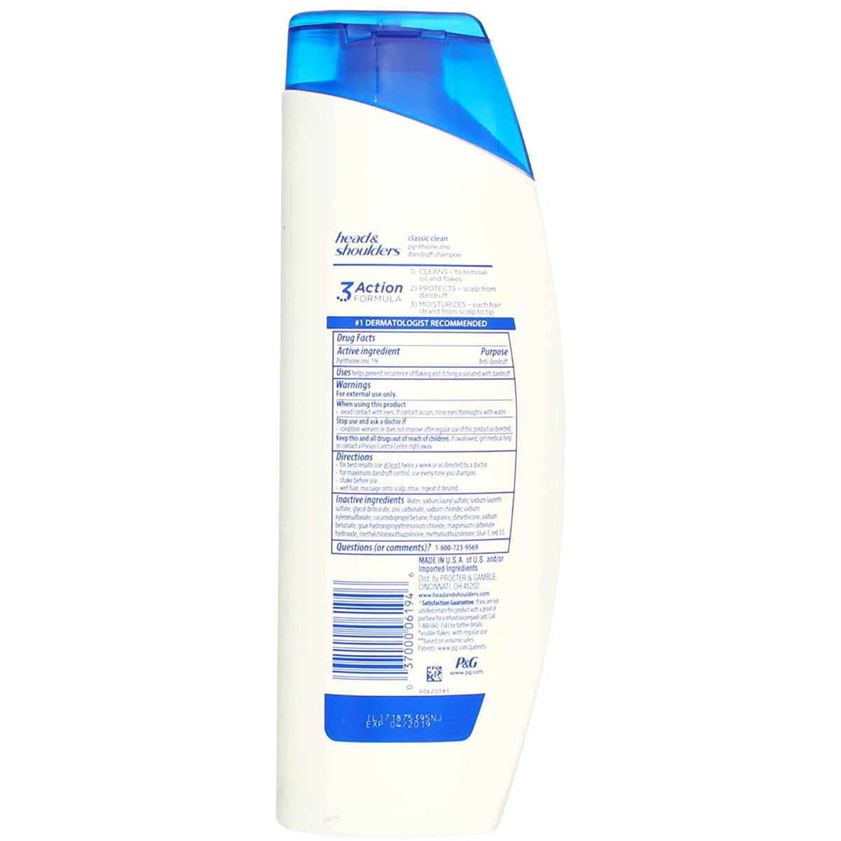 Head & Shoulders bottle held in hand illustrating 13.5 oz size and easy handling