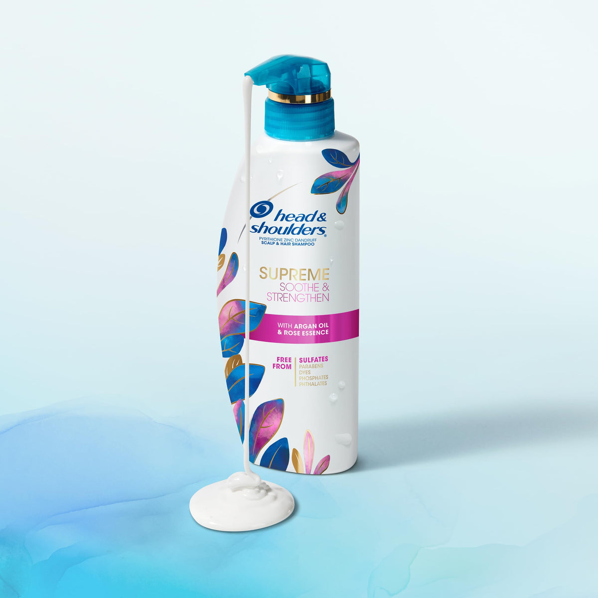 Head & Shoulders bottle label close-up showing active pyrithione zinc ingredient