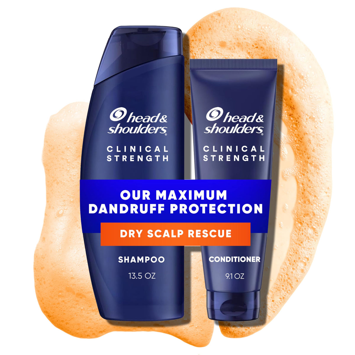 Head & Shoulders front packaging showing duo and benefit of maximum dandruff protection