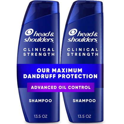 Head & Shoulders front packaging showing twin clinical strength bottles and clear benefits