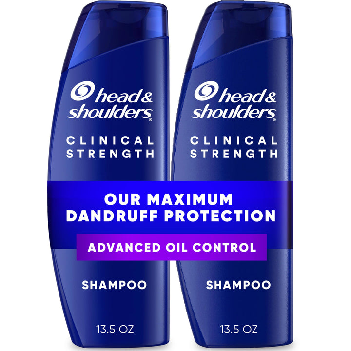 Head & Shoulders front packaging showing twin clinical strength bottles and clear benefits