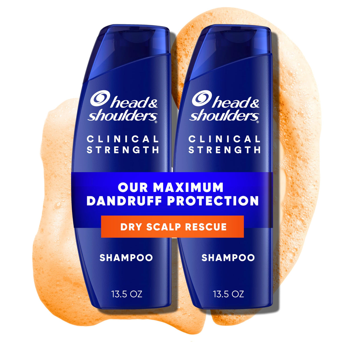 Head & Shoulders front packaging showing clinical strength twin pack and clear protection