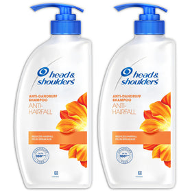 Head & Shoulders front packaging shows two pump bottles and benefits