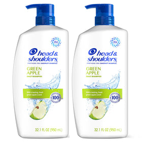 Head & Shoulders lifestyle shot with green apple accents conveying fresh scent appeal