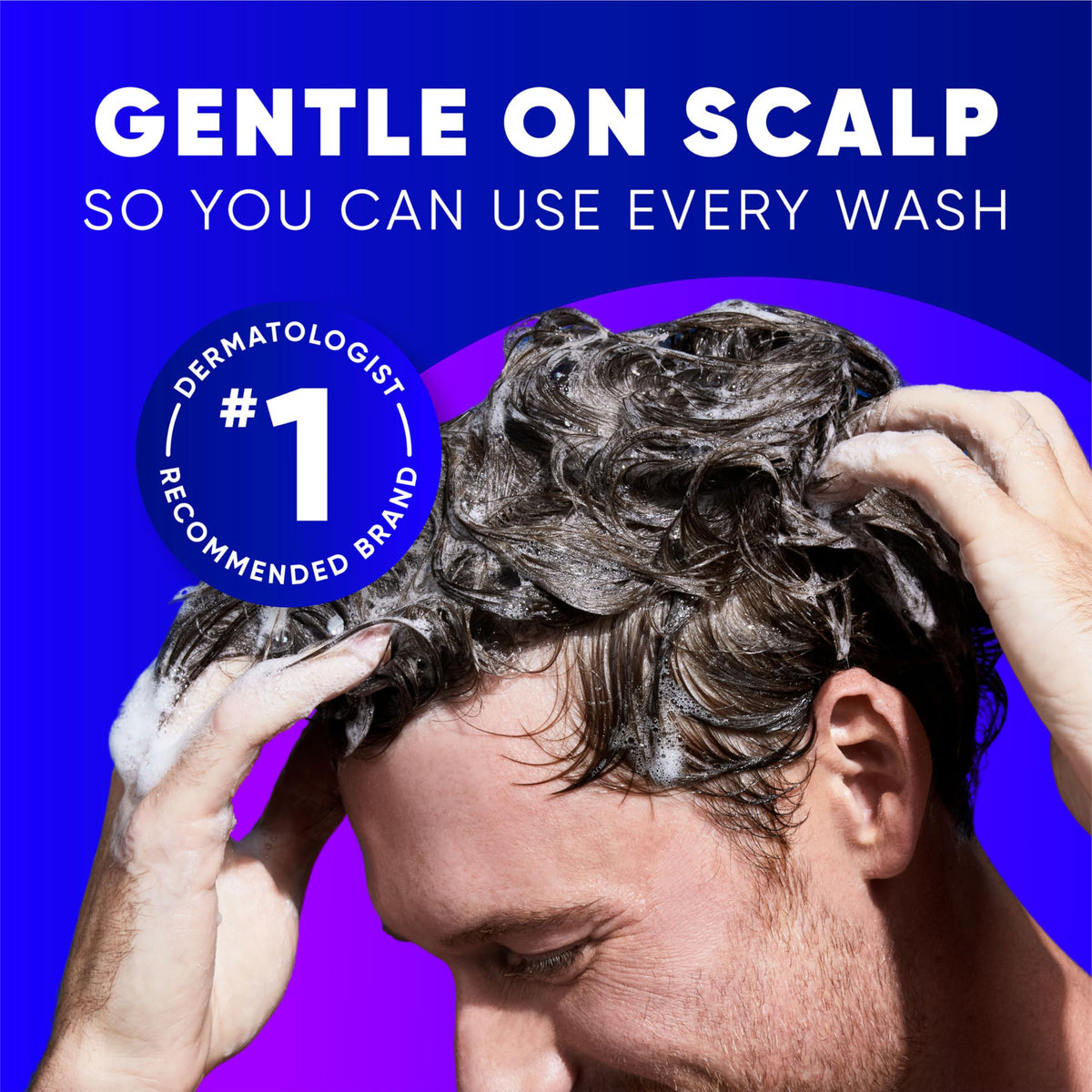 Person using Head & Shoulders in the shower demonstrating easy application and rinse