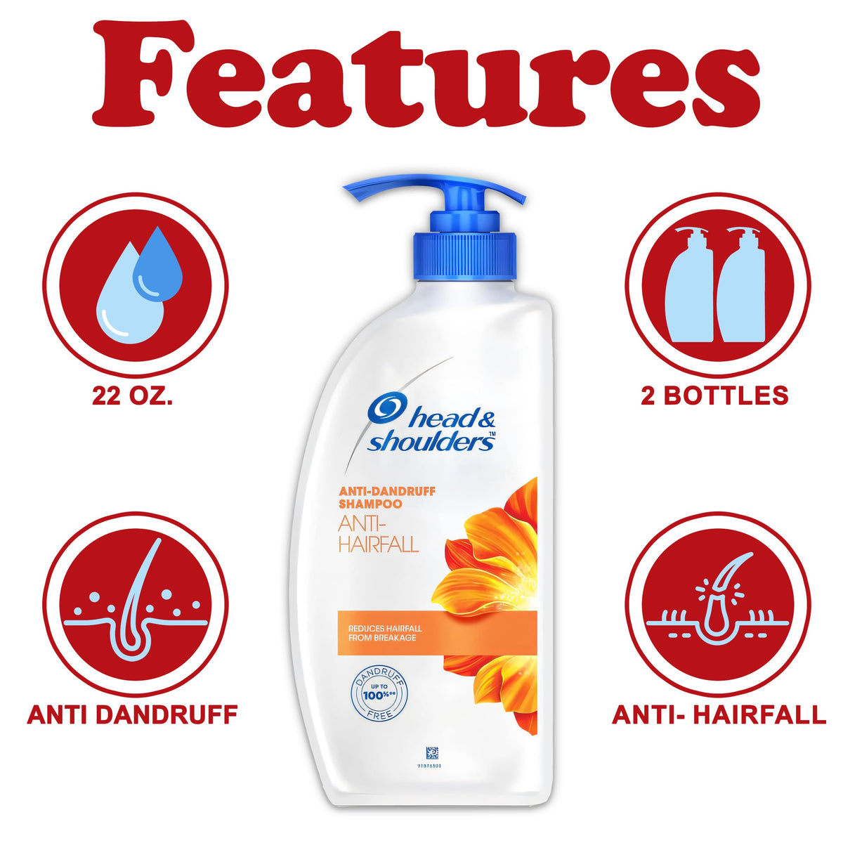 Head & Shoulders pump top close-up for easy, controlled dispensing benefit