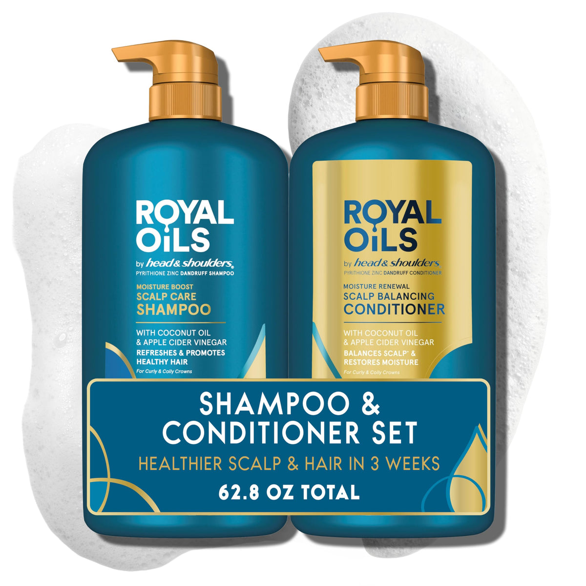 Head & Shoulders front packaging showing twin 31.4 fl oz bottles and product clarity