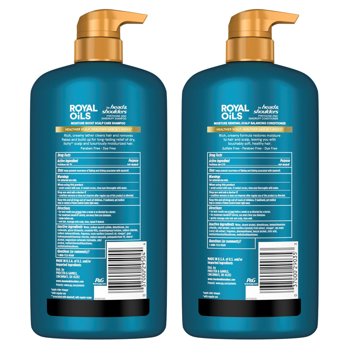 Head & Shoulders coconut and apple cider vinegar ingredients highlighting nourishment