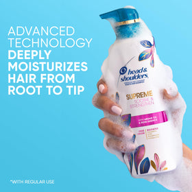 Head & Shoulders bottle size comparison next to a hand for scale