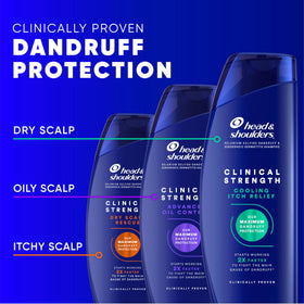 Head & Shoulders shampoo being applied in shower highlighting in-use relief