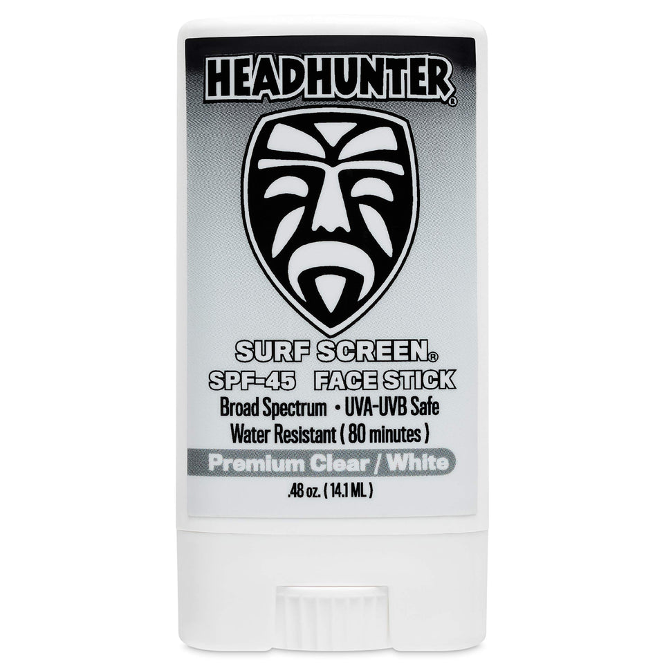 Headhunter face stick front packaging showing compact travel size and SPF45