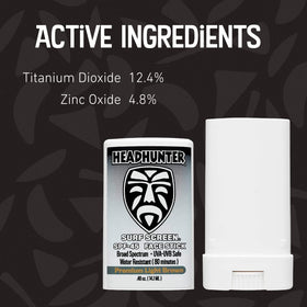 Headhunter label detail with active ingredients showing mineral protection benefit