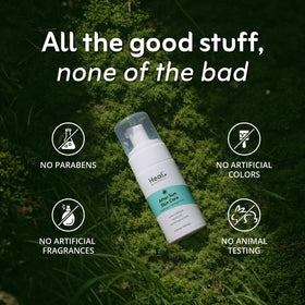 Heal by InnovaCorium label close-up showing clean ingredients for transparent skincare