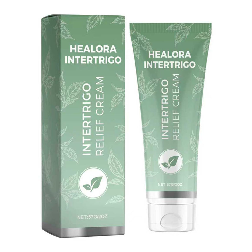 Healora Intertrigo front packaging showing tube and brand for clear product identification and trust