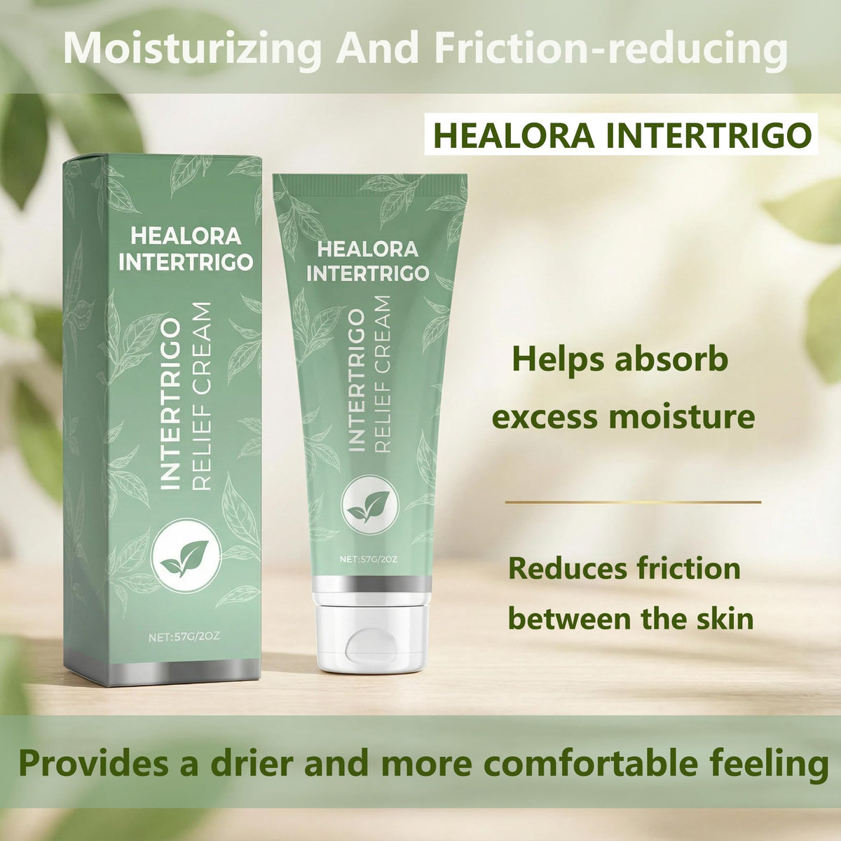 Healora Intertrigo on bathroom counter in daily routine providing quick protection