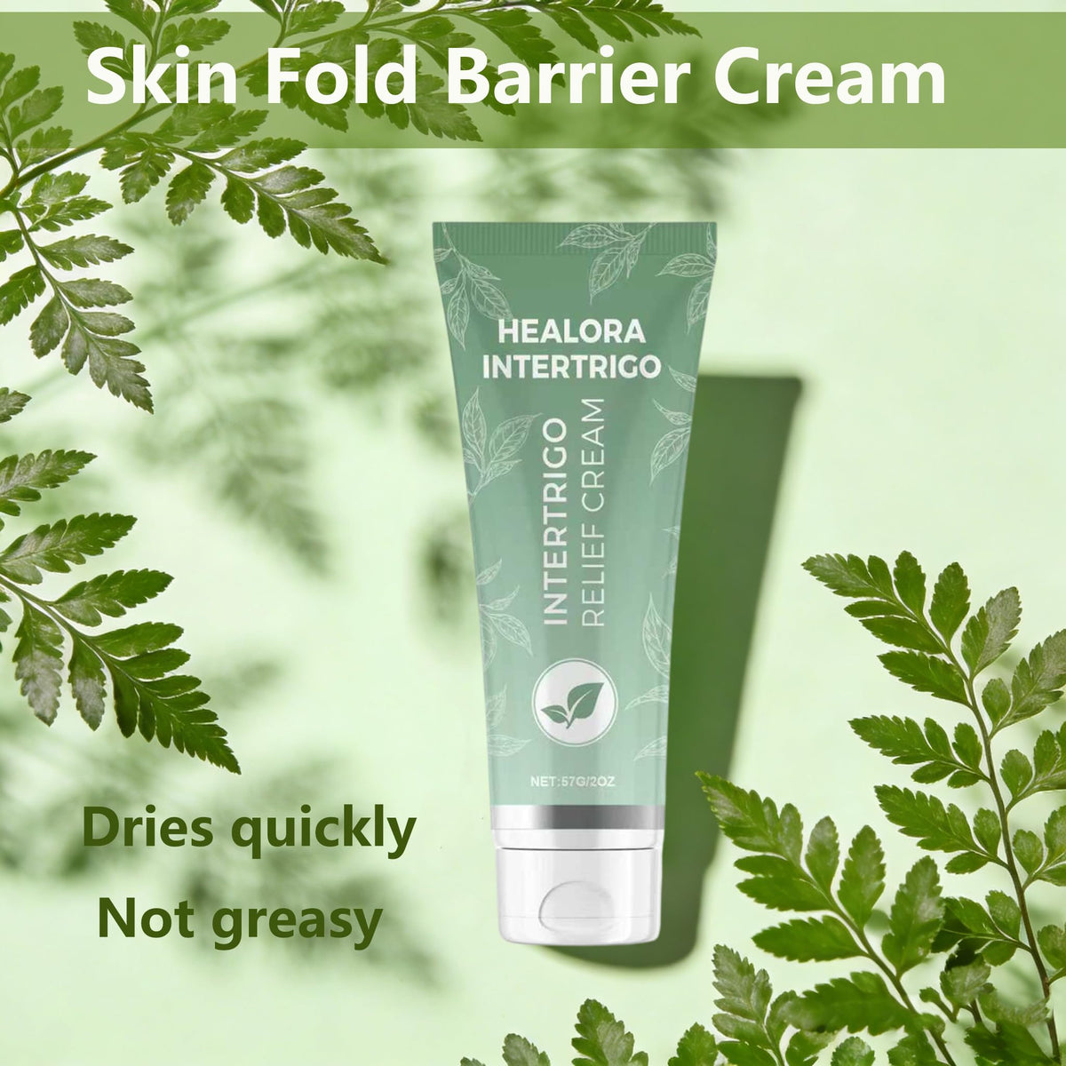 Healora Intertrigo on a bathroom counter in a lifestyle setup suggesting daily skincare routine