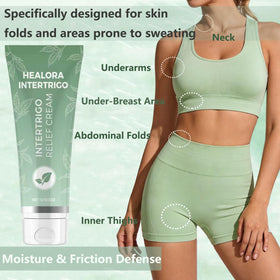 Healora Intertrigo open tube close-up showing smooth non-greasy texture