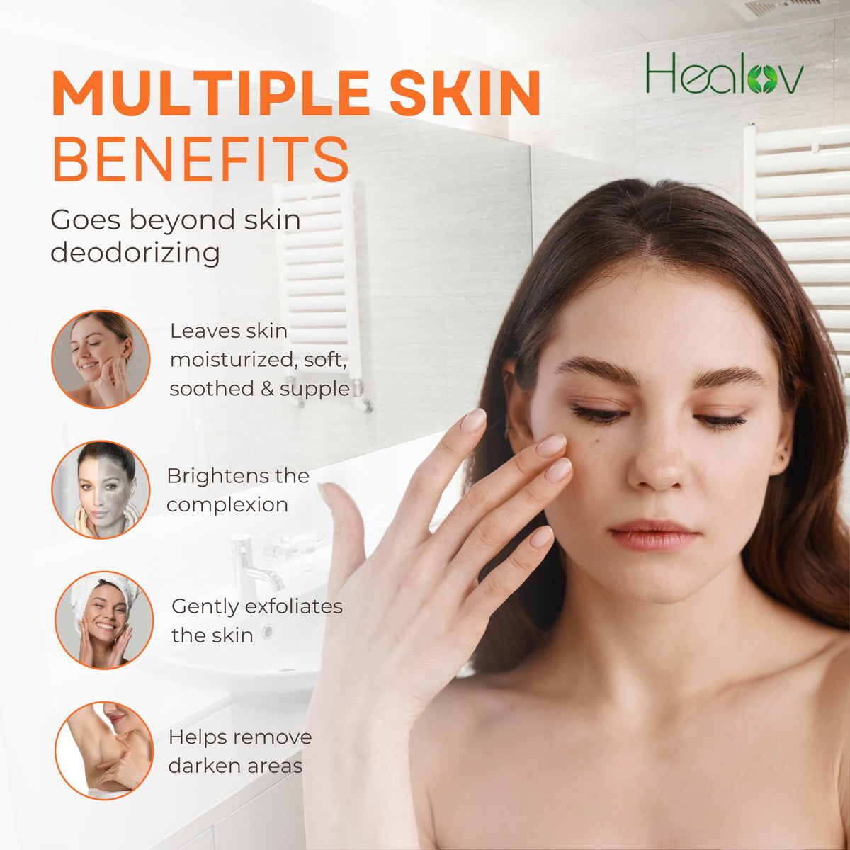 Healov persimmon soap creating lather on hand for effective cleansing benefit