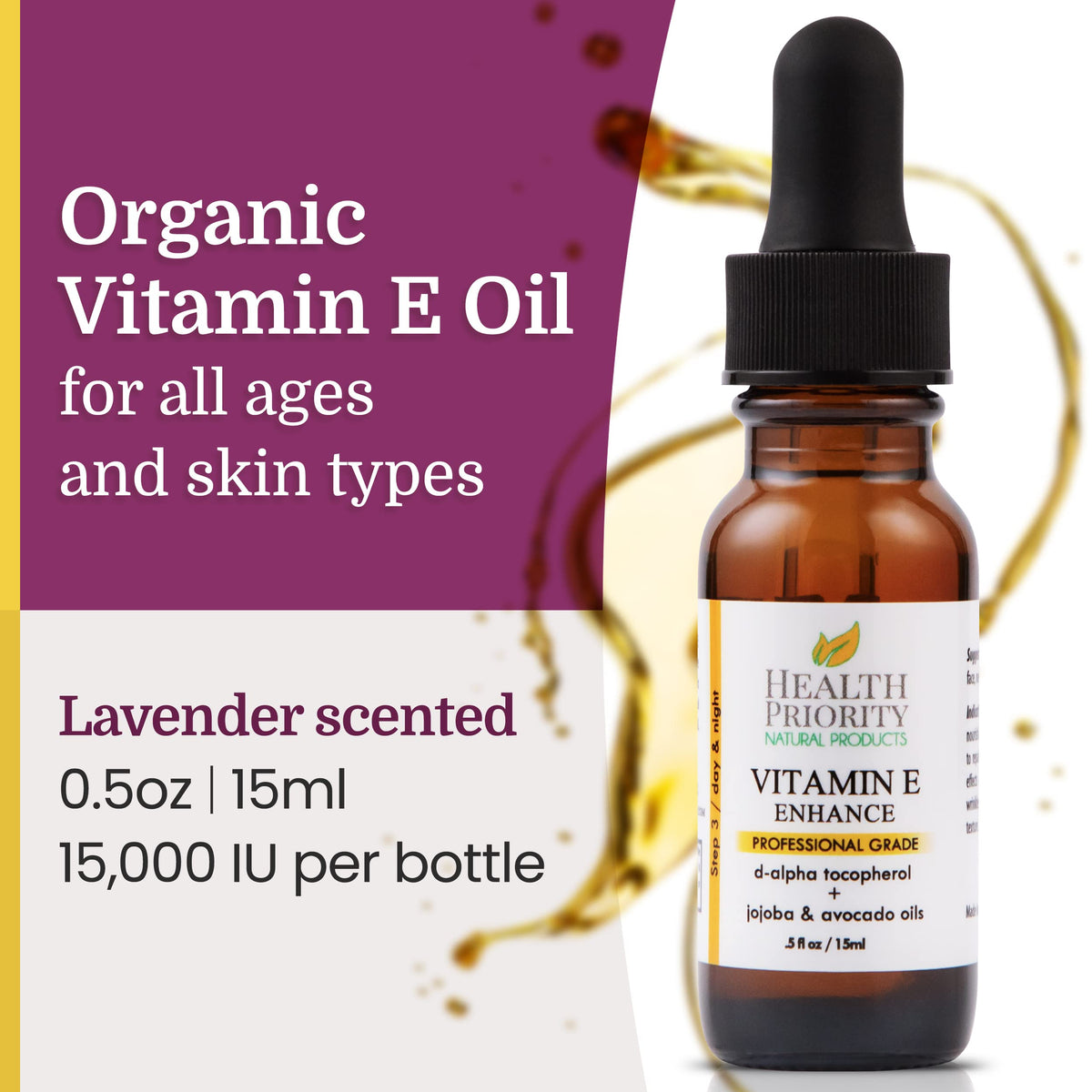 Health Priority Naturals dropper close-up dispensing oil for precision application
